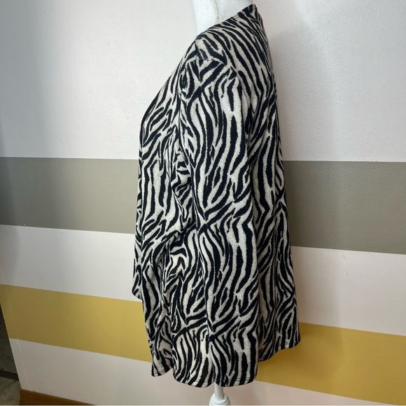 2/$25 Zoel Zebra Tiger Animal Print Business Office Casual Fly Away Cardigan M - Picture 3 of 11